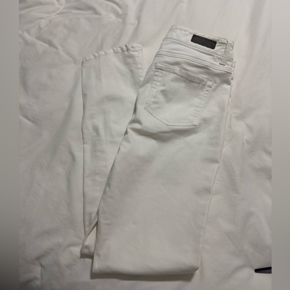 Ecru Malibu Jeans | Size 28 | White Stretch Denim Mid Rise
